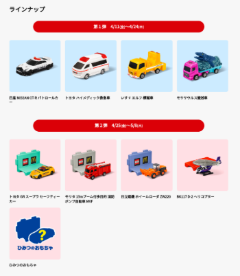 2025年トミカのハッピーセット