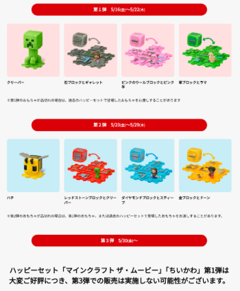 マインクラフト ザ・ムービーのハッピーセット